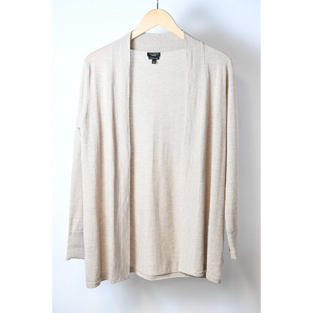 Banana Republic Merino Wool Cardigan Sweater Womens Small Cream Open Front Knit